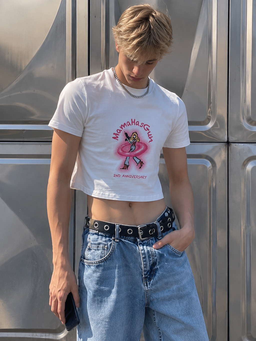 Graphic Cotton Crop Top