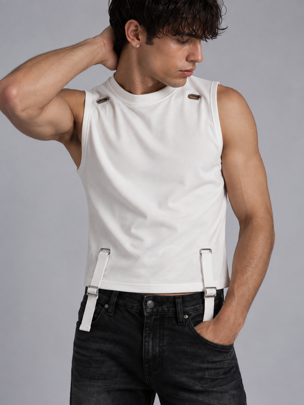 Cotton Buckle Crop Top