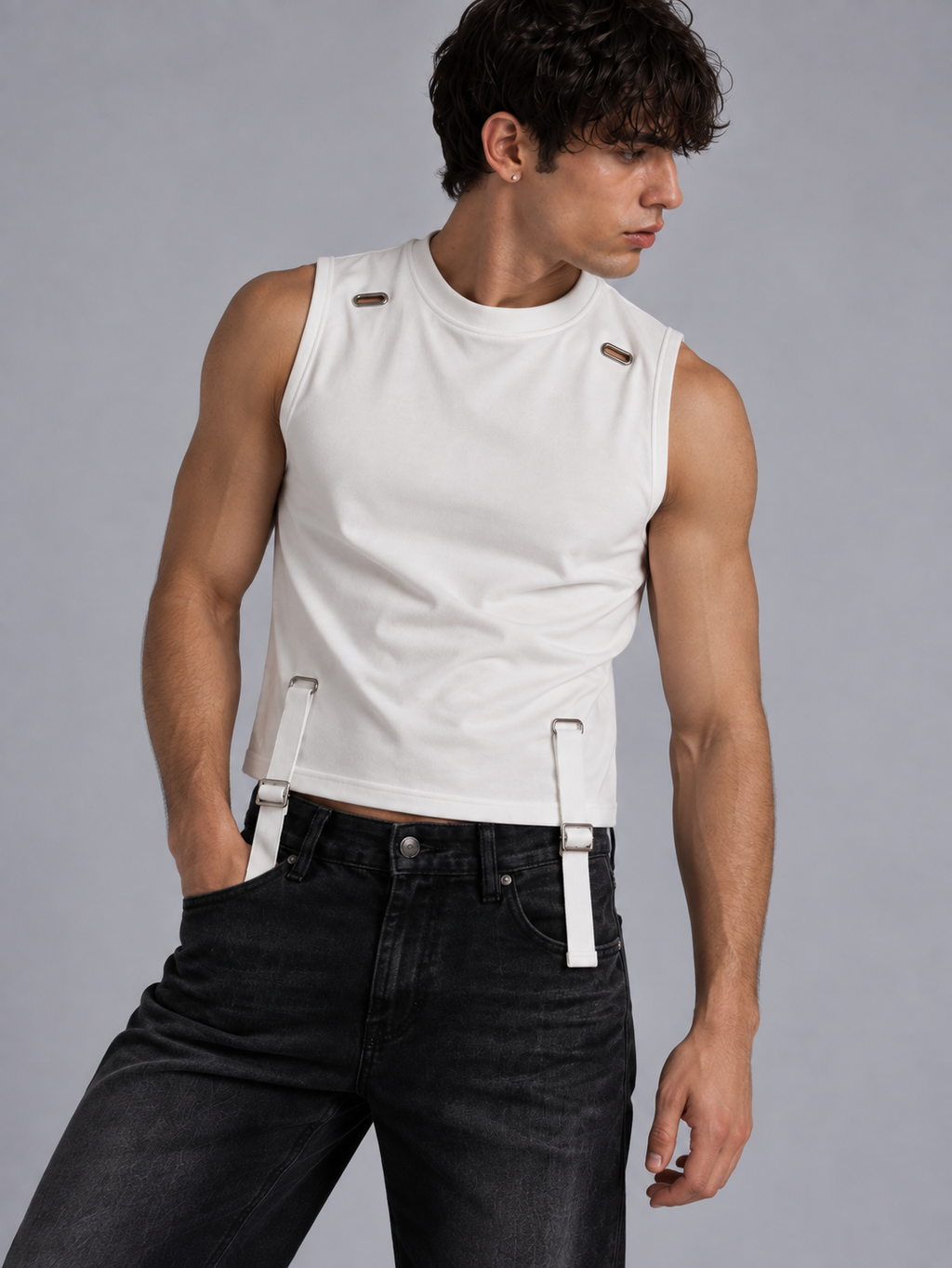 Cotton Buckle Crop Top