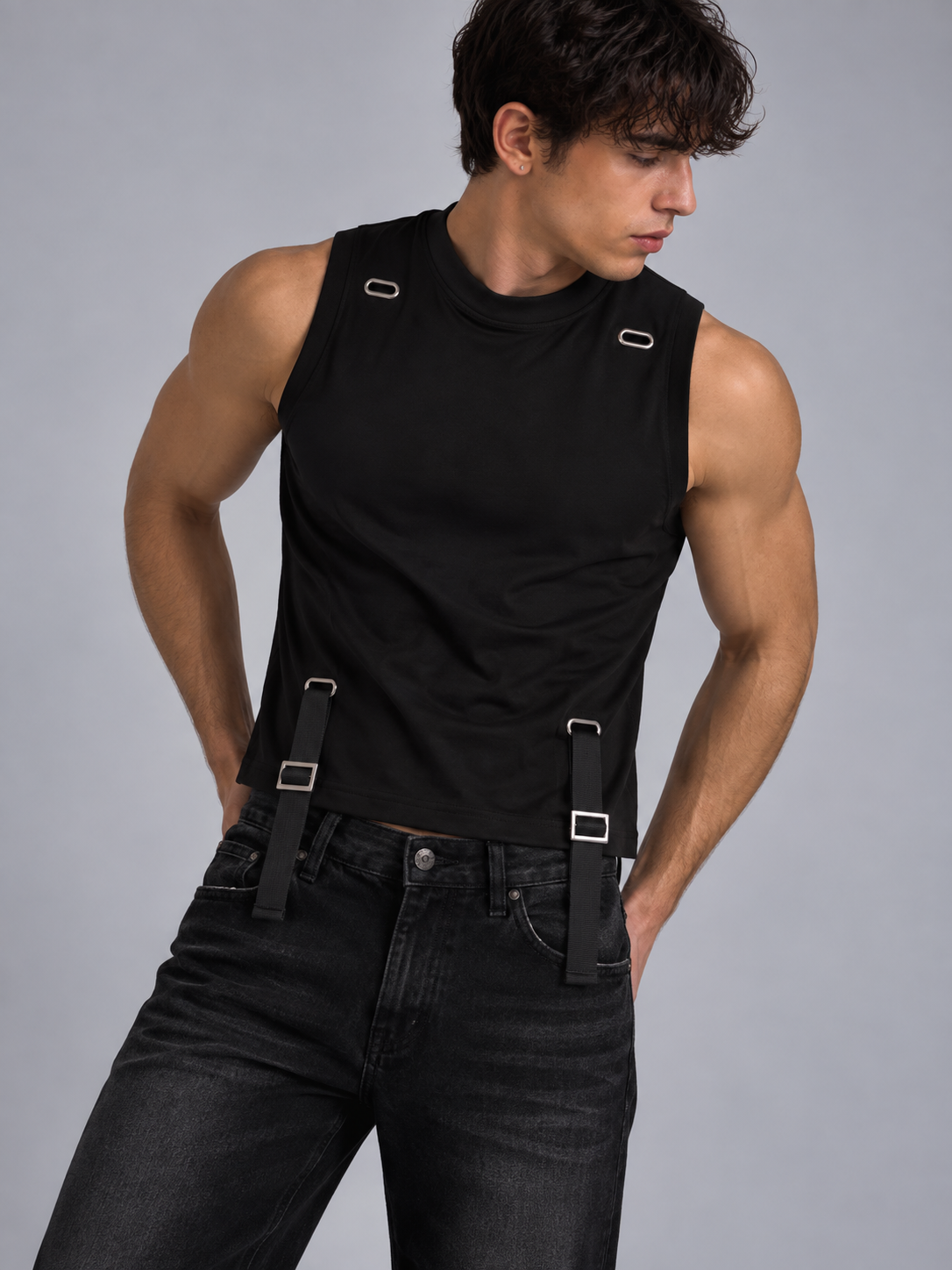 Cotton Buckle Crop Top