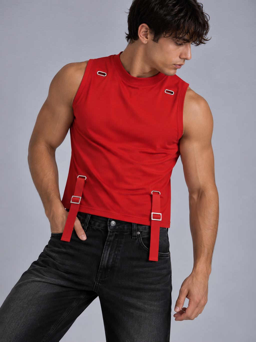 Cotton Buckle Crop Top