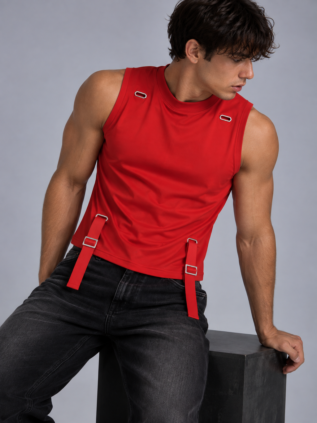 Cotton Buckle Crop Top