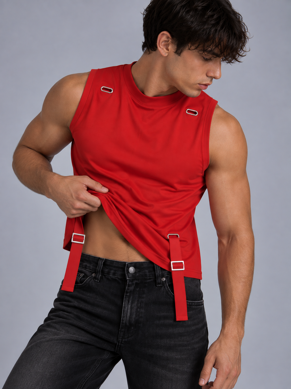 Cotton Buckle Crop Top
