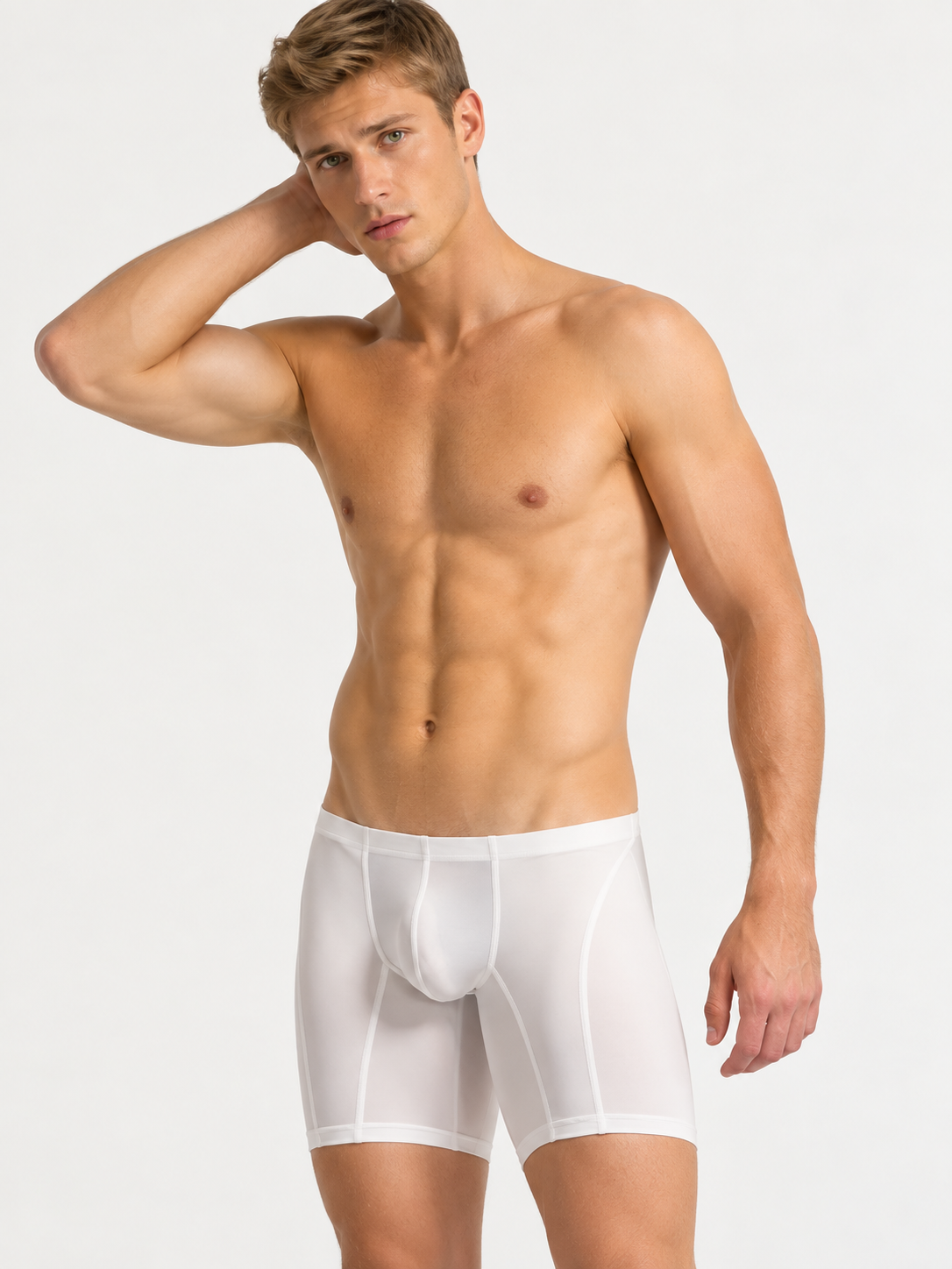 Black Nylon Stretch Boxer Briefs