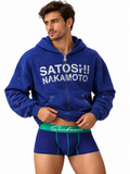 Satoshi Nakamoto Distressed Zip-Up Hoodie