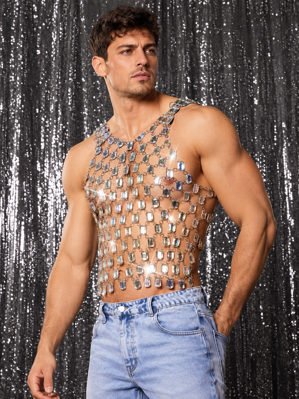 Crystal Mesh Tank Top