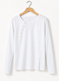 Button Detail Long Sleeve Top