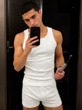 Ribbed Tank Top & Boxer Shorts Set